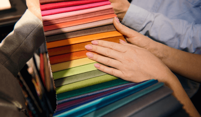 Ukázka vzorníku látek